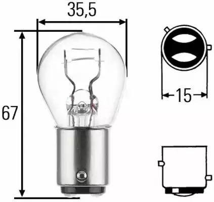 Лампа накаливания HELLA 8GD 004 772-121 (P21/4W)