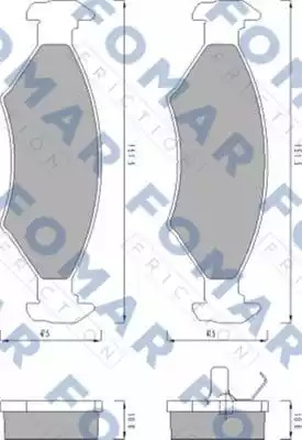 Комплект тормозных колодок FOMAR Friction FO 430981