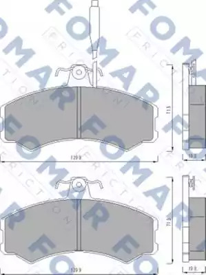 Комплект тормозных колодок FOMAR Friction FO 453081