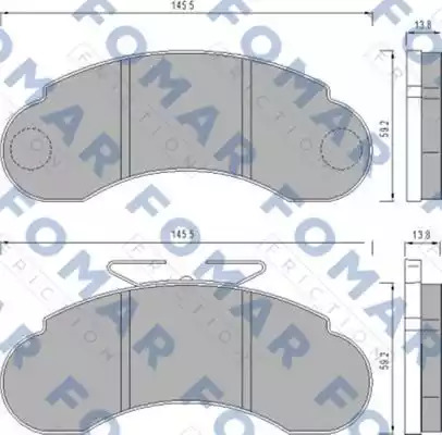 Комплект тормозных колодок FOMAR Friction FO 458581