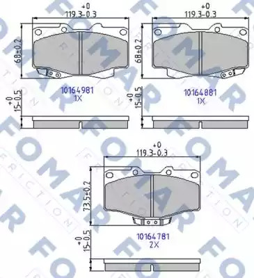 Комплект тормозных колодок FOMAR Friction FO 464781