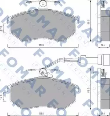 Комплект тормозных колодок FOMAR Friction FO 488681