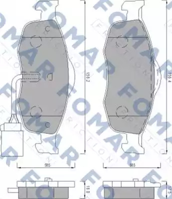 Комплект тормозных колодок FOMAR Friction FO 493081