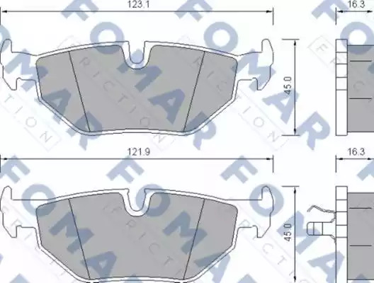 Комплект тормозных колодок FOMAR Friction FO 637181