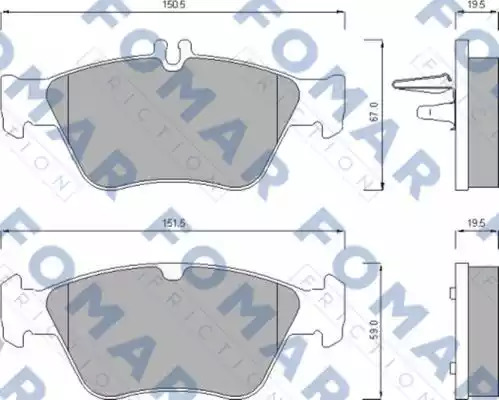 Комплект тормозных колодок FOMAR Friction FO 637781