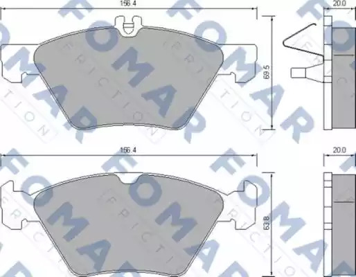 Комплект тормозных колодок FOMAR Friction FO 639081