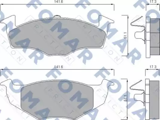 Комплект тормозных колодок FOMAR Friction FO 643081