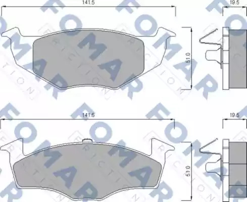 Комплект тормозных колодок FOMAR Friction FO 643281