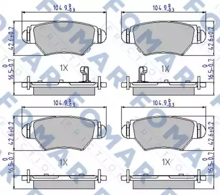 Комплект тормозных колодок FOMAR Friction FO 668181