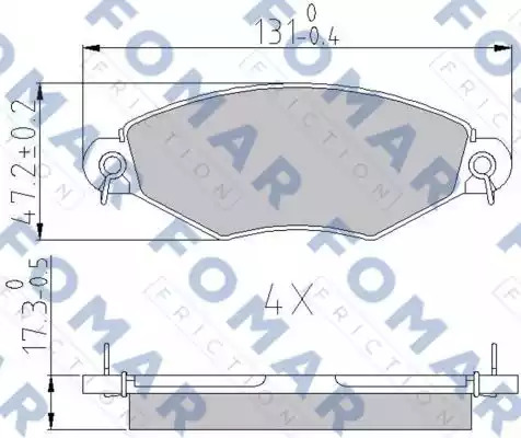 Комплект тормозных колодок FOMAR Friction FO 688181