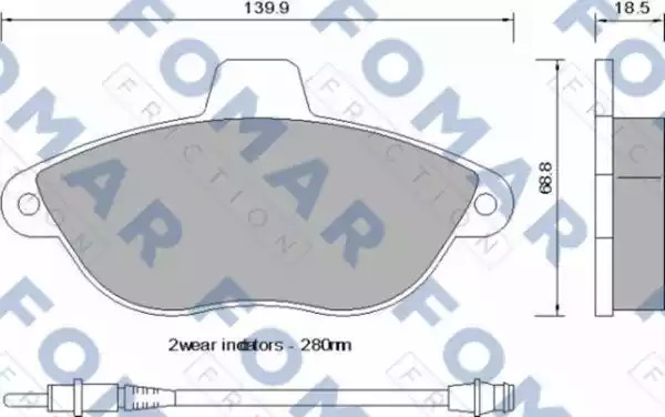 Комплект тормозных колодок FOMAR Friction FO 742581