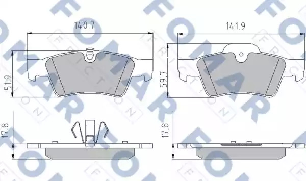 Комплект тормозных колодок FOMAR Friction FO 859681