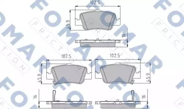 Комплект тормозных колодок FOMAR Friction FO 862581