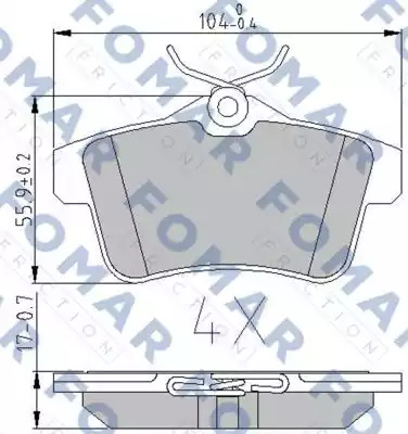 Комплект тормозных колодок FOMAR Friction FO 896581