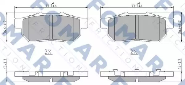 Комплект тормозных колодок FOMAR Friction FO 902681