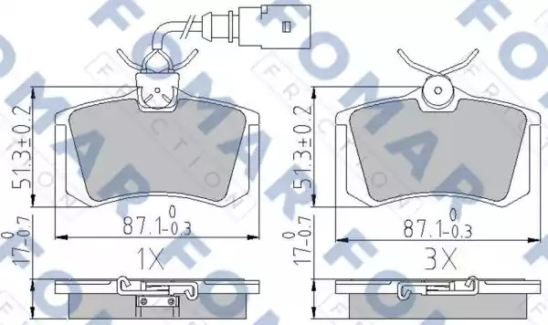 Комплект тормозных колодок FOMAR Friction FO 904581