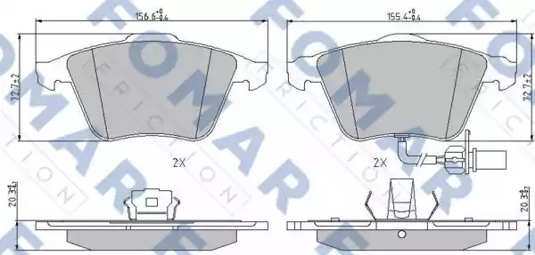 Комплект тормозных колодок FOMAR Friction FO 912281