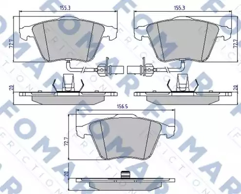 Комплект тормозных колодок FOMAR Friction FO 912481