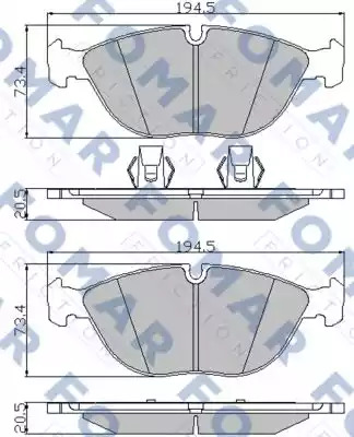 Комплект тормозных колодок FOMAR Friction FO 922281