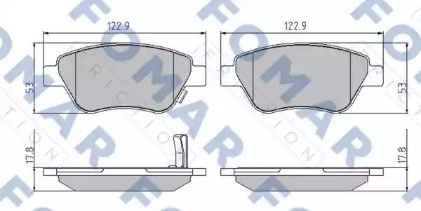 Комплект тормозных колодок FOMAR Friction FO 928181