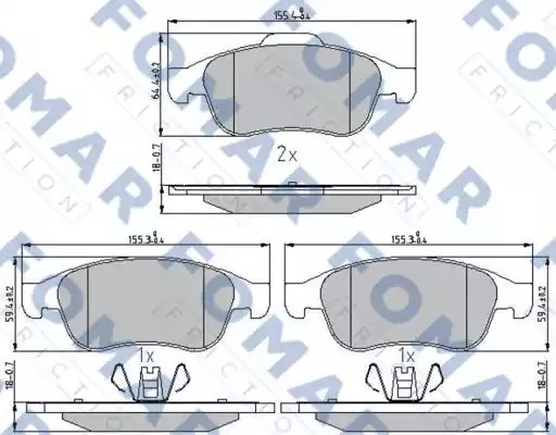 Комплект тормозных колодок FOMAR Friction FO 931481