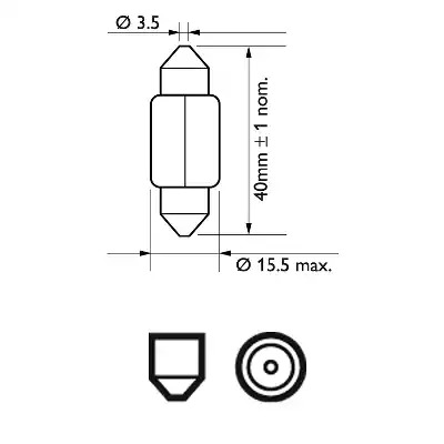 Лампа накаливания PHILIPS 12850CP (GOC 48285328)