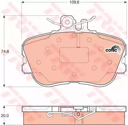 Комплект тормозных колодок TRW GDB1094 (21439)