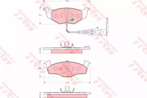 Комплект тормозных колодок TRW GDB1586 (21868)