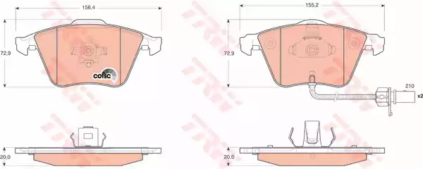 Комплект тормозных колодок TRW GDB1659 (23762, 23763, 23801)