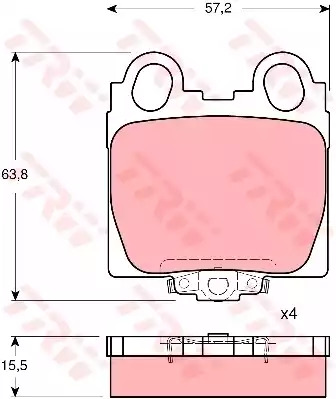 Комплект тормозных колодок TRW GDB3233 (21790, 23429)