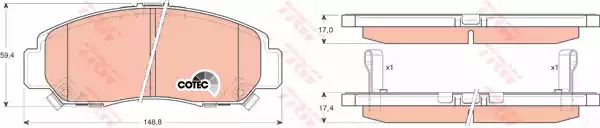 Комплект тормозных колодок TRW GDB3268 (23729)