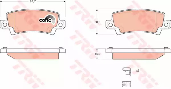 Комплект тормозных колодок TRW GDB3289 (23816)