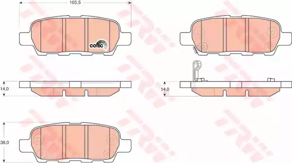 Комплект тормозных колодок TRW GDB3294 (23814, 23871, 23872, 24088)