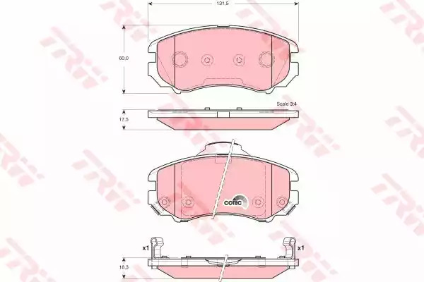 Комплект тормозных колодок TRW GDB3386 (23891)