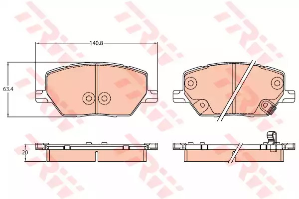 Комплект тормозных колодок TRW GDB3629 (22165)