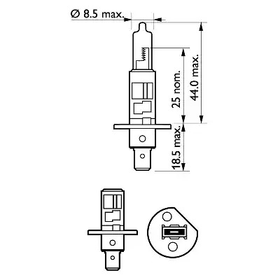 Лампа накаливания PHILIPS 12258LLECOB1 (GOC 36196430, H1)