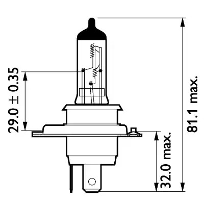 Лампа накаливания PHILIPS 13342MDC1 (GOC 82579760, H4)