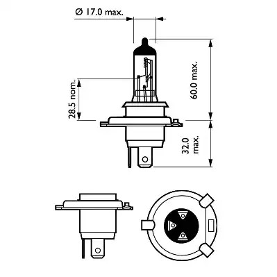 Лампа накаливания PHILIPS 12342LLECOB1 (GOC 36198830, H4)