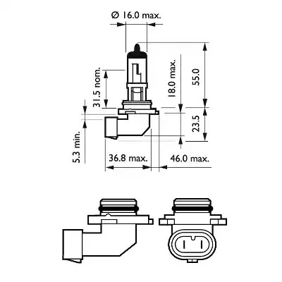 Лампа накаливания PHILIPS 9006PRB1 (GOC 24726130, HB4)