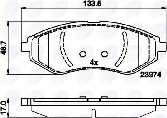 Комплект тормозных колодок COMLINE CBP01598 (23974)