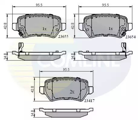 Комплект тормозных колодок COMLINE CBP31551 (23417, 23654, 23655)