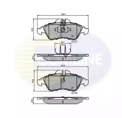 Комплект тормозных колодок COMLINE CBP0212 (21576, 21577)