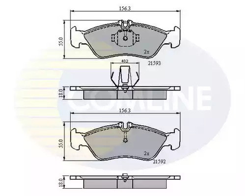 Комплект тормозных колодок COMLINE CBP0478 (21592, 21593)