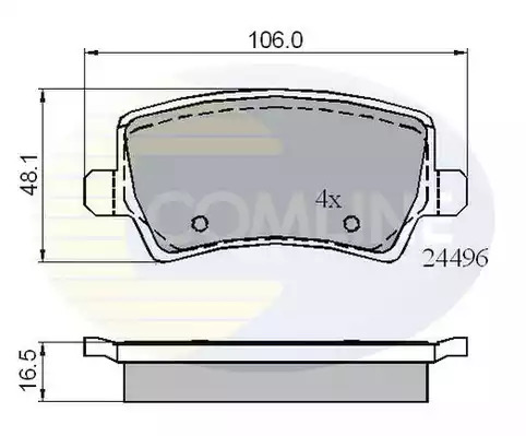 Комплект тормозных колодок COMLINE CBP01613 (24496)