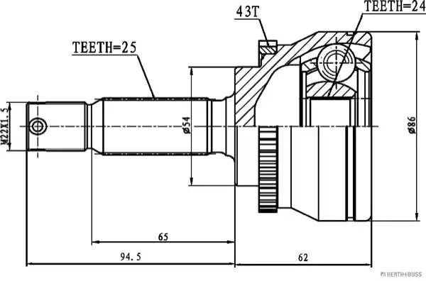 Шарнирный комплект HERTH+BUSS JAKOPARTS J2825131