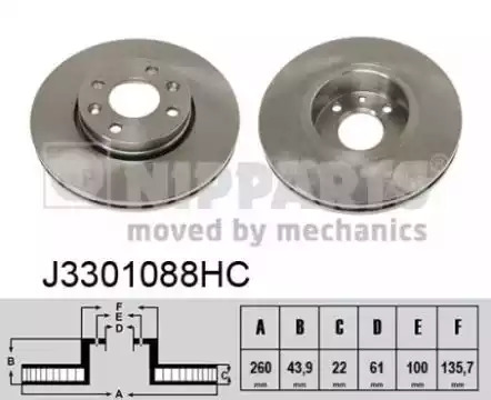 Тормозной диск NIPPARTS J3301088HC