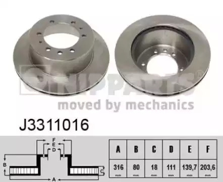 Тормозной диск NIPPARTS J3311016