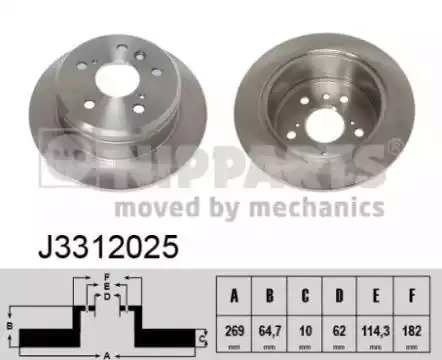 Тормозной диск NIPPARTS J3312025