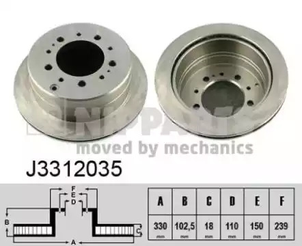 Тормозной диск NIPPARTS J3312035