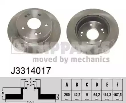 Тормозной диск NIPPARTS J3314017